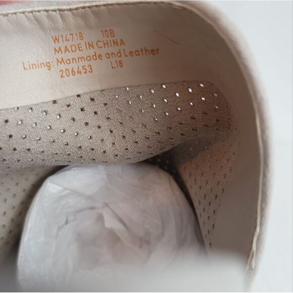 Cole Haan Suede Open Toe Booties Slip-On Taupe Perforated New - Picture 12 of 14